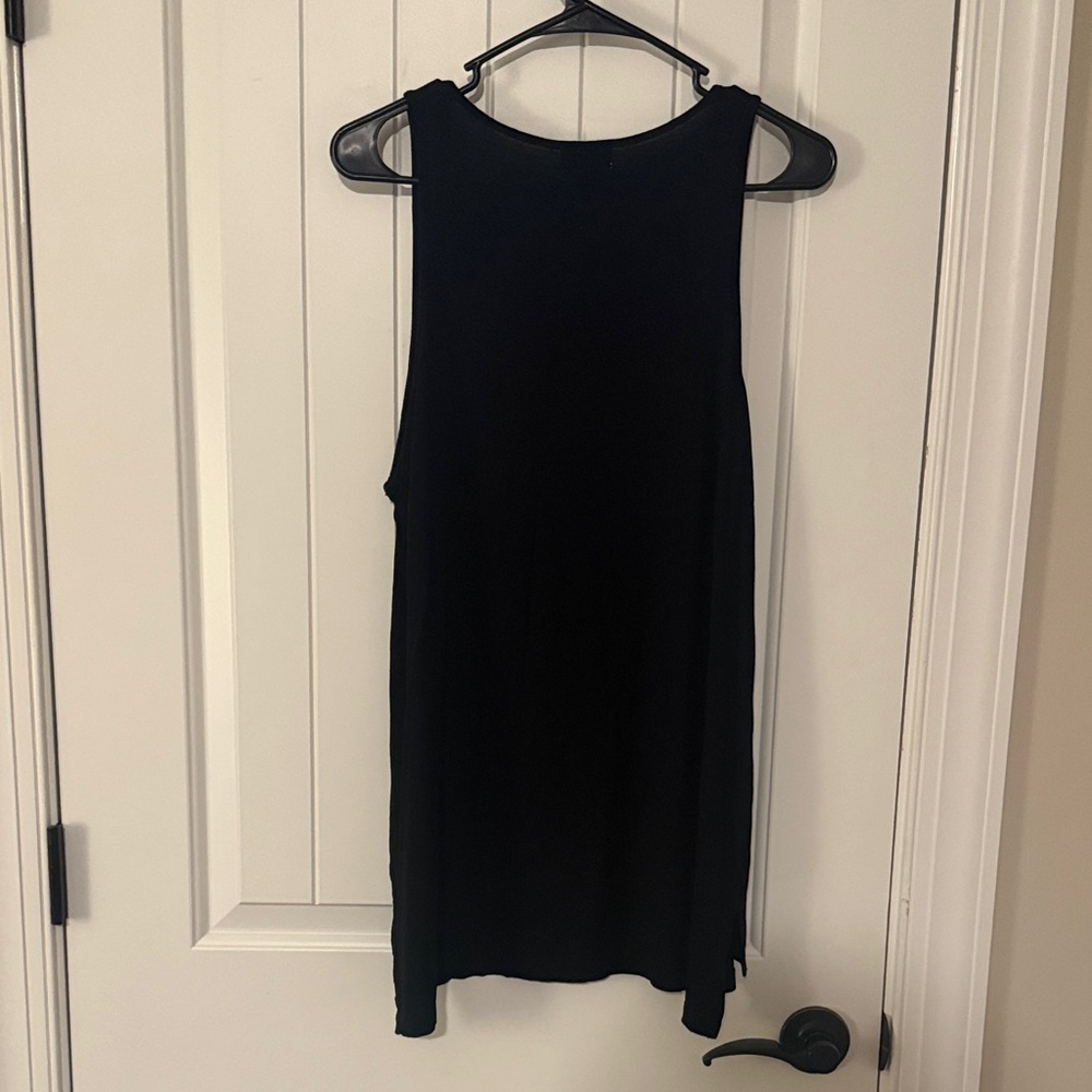 Black Sleeveless tank with rhinestones - Picture 3 of 4